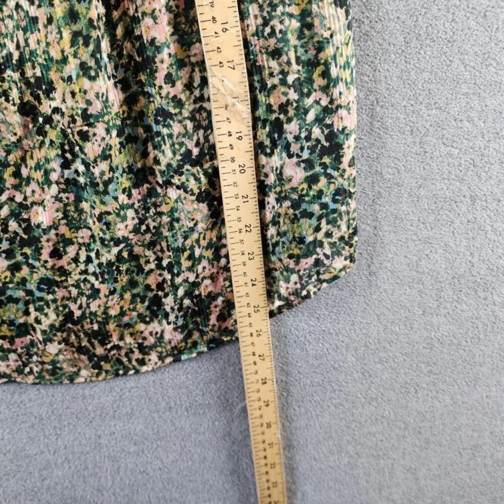 Anne Klein Tulla Printed Tie-Neck Blouse Women's M Pine Forest Multi Pullover - Picture 9 of 13